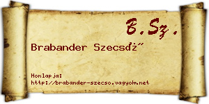 Brabander Szecső névjegykártya